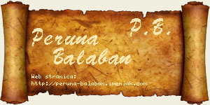 Peruna Balaban vizit kartica